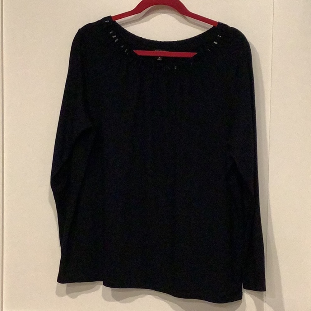 Talbots blouse with three-quarter sleeve with bejeweled neckline size 1X